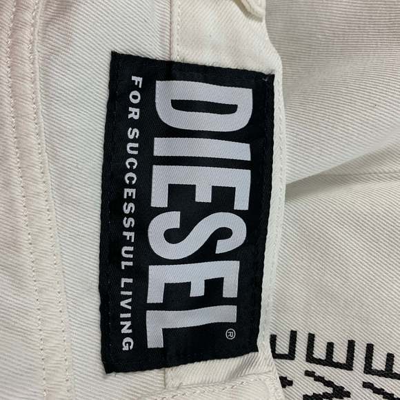 DIESEL White Black Cotton Cropped High Waisted Jeans - Picture 6 of 6